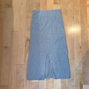 Free People Ribbed Midi Skirt in Grey Heather, size Large